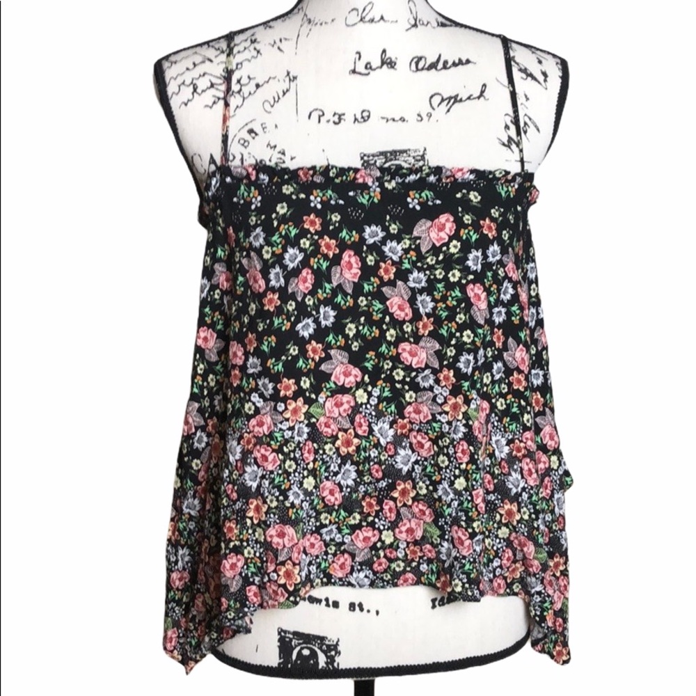 Topshop Floral Flowy Top Size 6